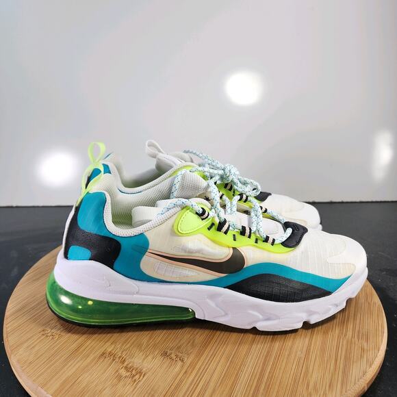 Nike Shoes - Sz 7Youth Fit 8.5 Women's Nike Air Max 270 011214 White Mesh Running Sneakers